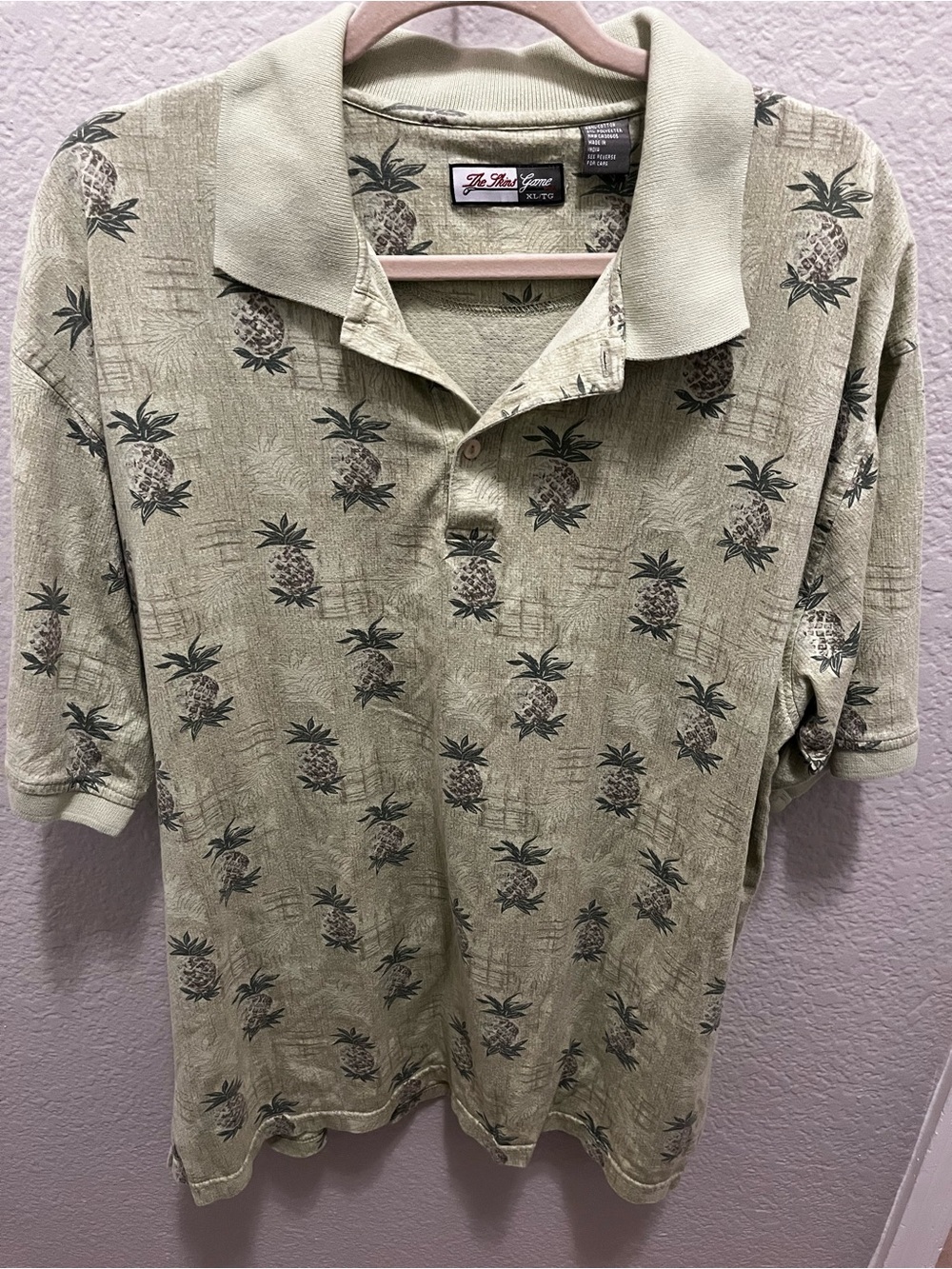 The Skins Game Green Pineapple Golf Polo Shirt XL
